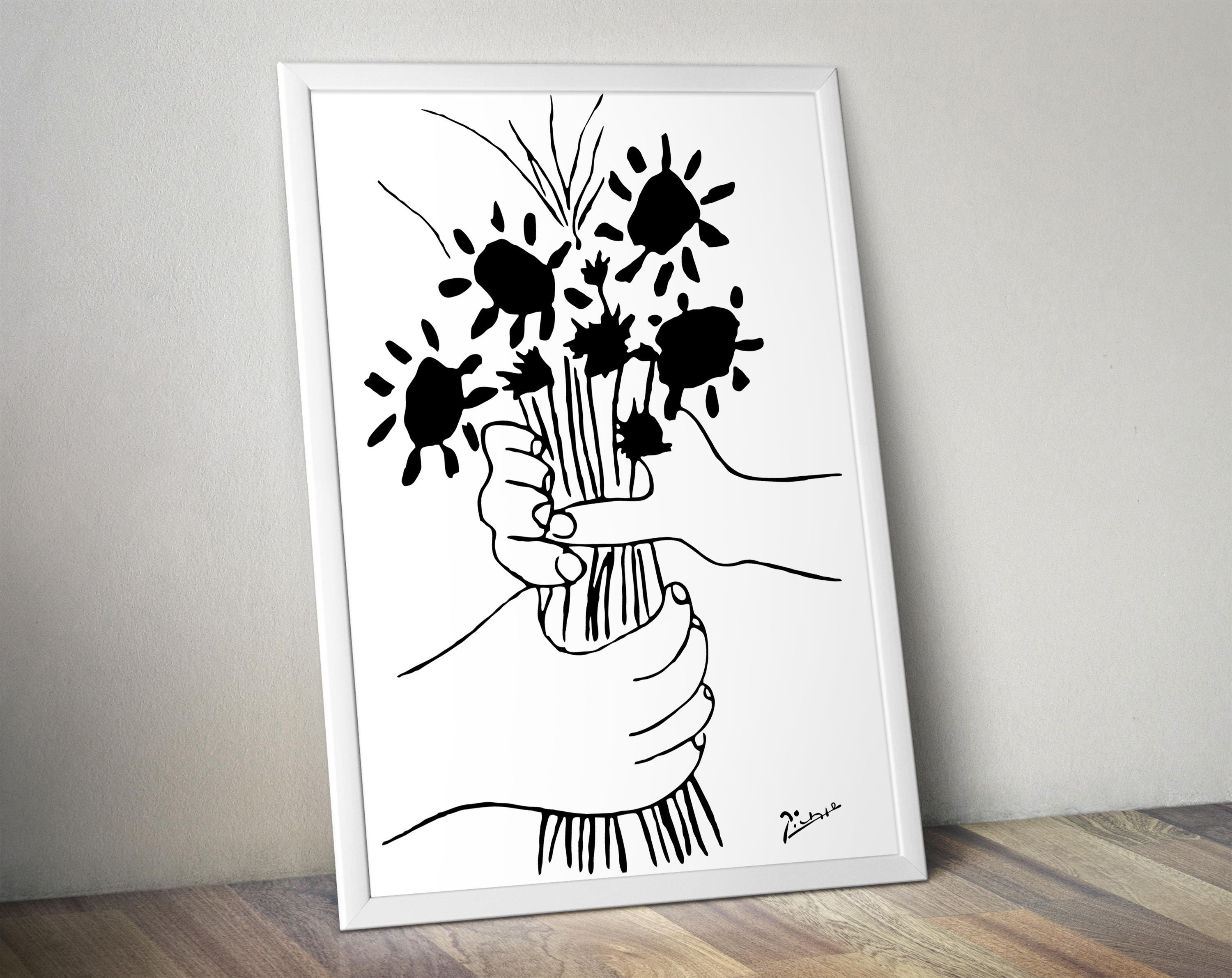 Pablo Picasso Line Art Sketches, Modern Wall Decor, Minimalist