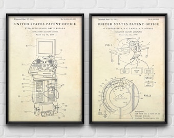 Ultrasound & CT Scan Patent Art Prints, Set of 2 Medical Posters
