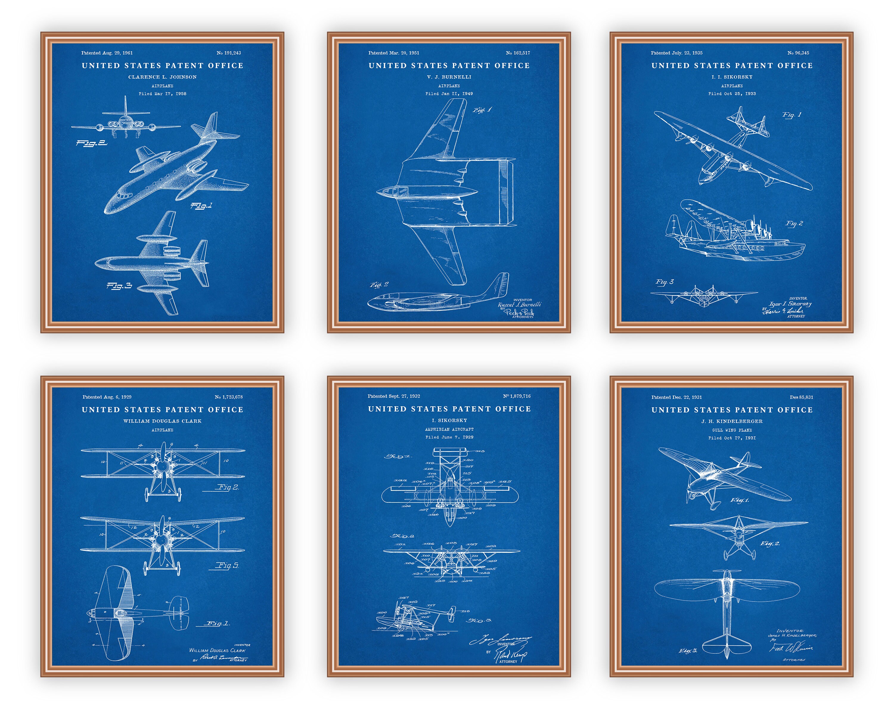Aircraft Blueprint Wall Art, Aviation Decor, Vintage Airplane Patent ...