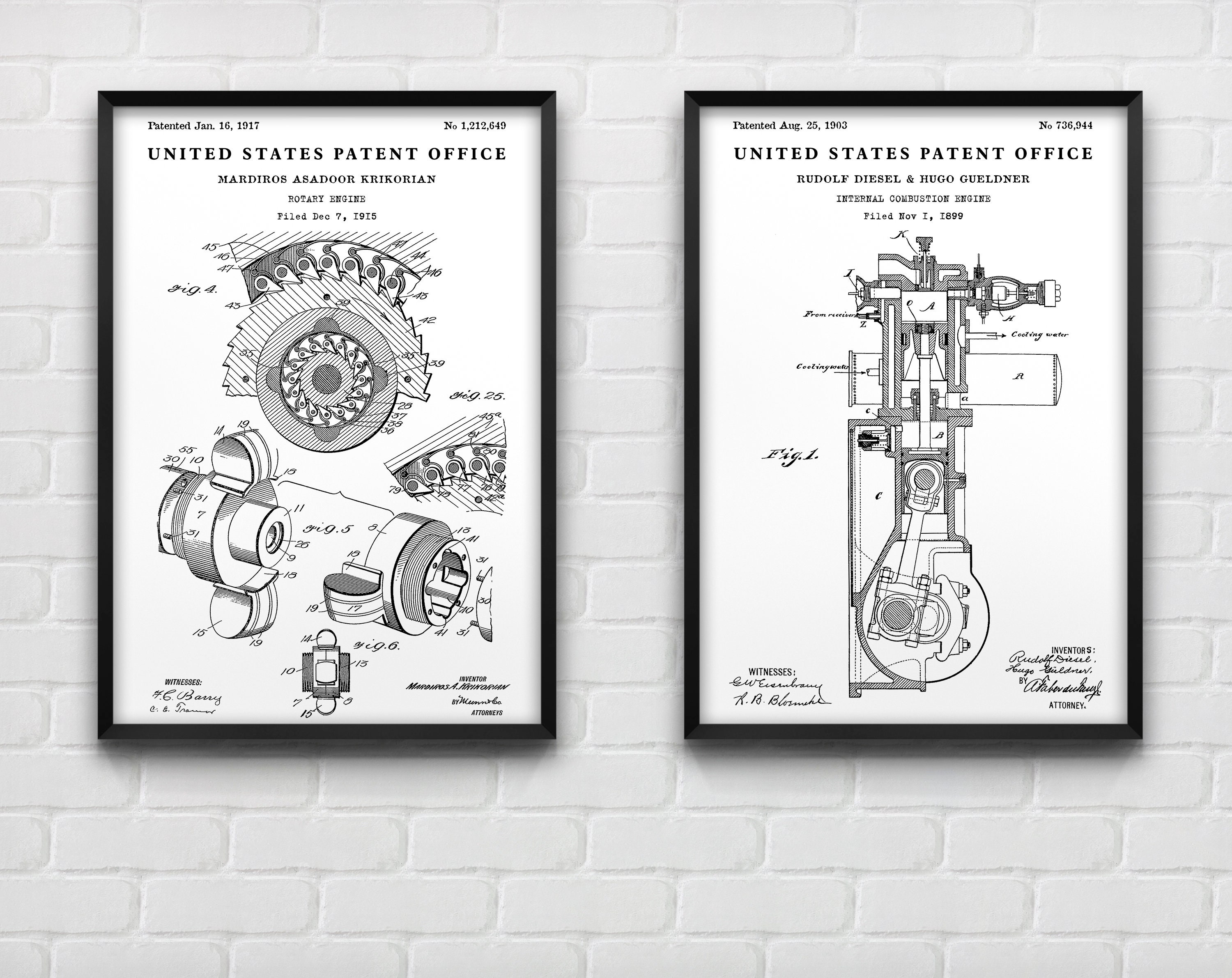Automotive Wall Art: Rotary Engine & Internal Combustion