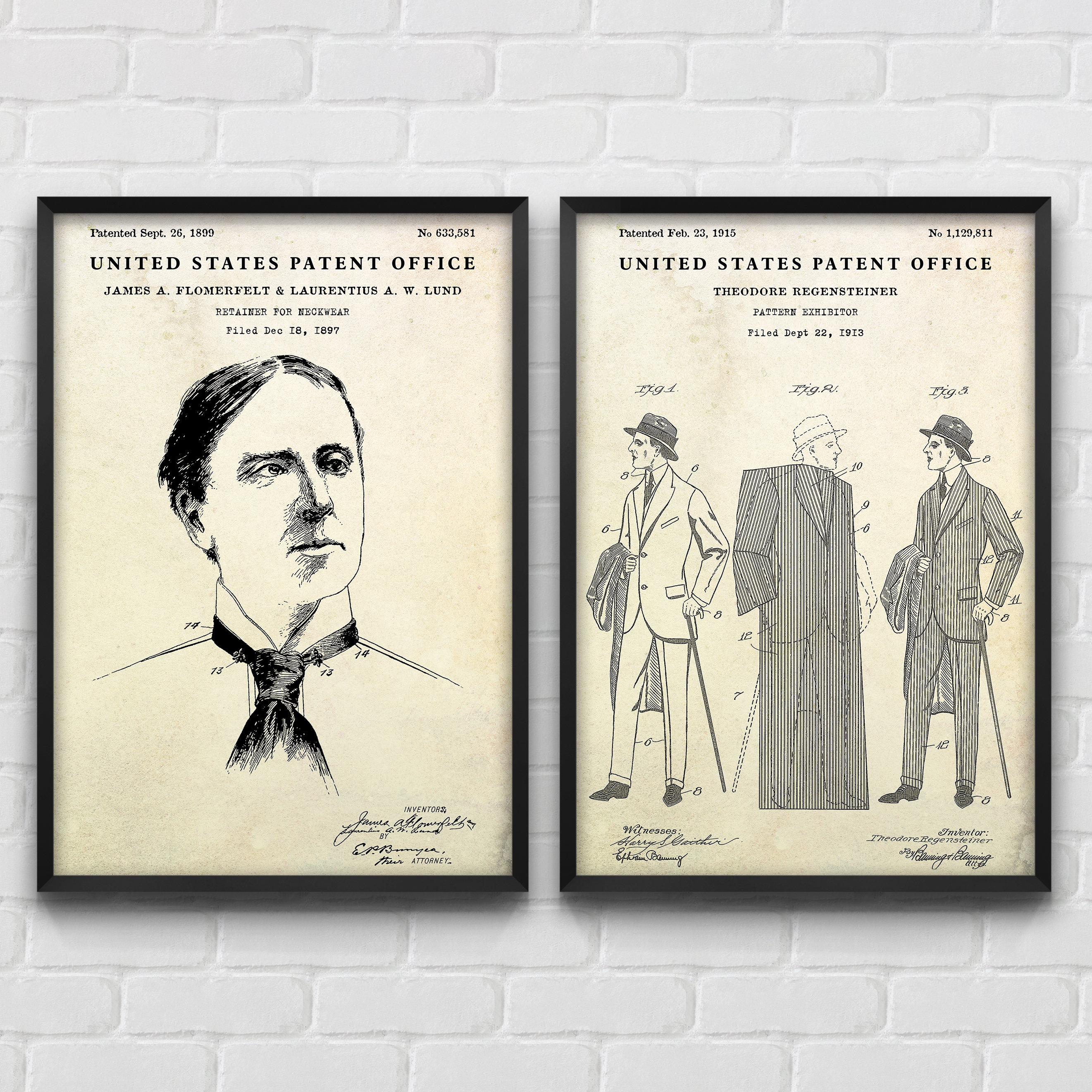 Affiche De Brevet En 1. Lame Avec Une Conception De Brevet Ancien Cadre Noir A4 88979310