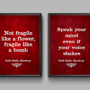 Feminist Quotes Wall Art, Feminism Decor, Empowering Women Poster, Set Of 2 Prints