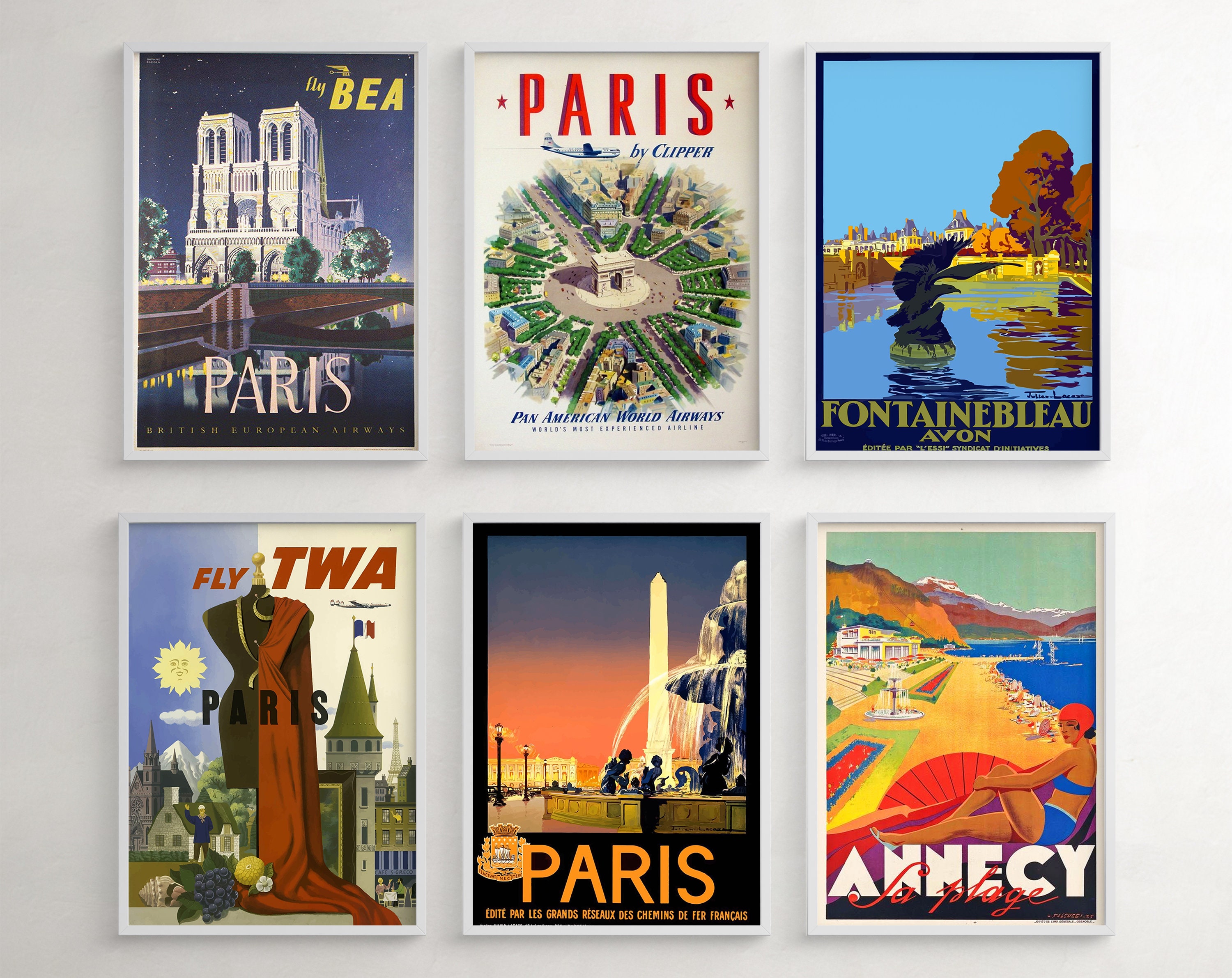 France Wall Art, Vintage Travel Posters, French Retro Decor, Paris