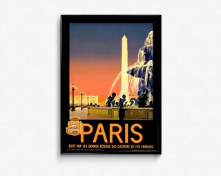 Poster Mappa Di Tours Francia Su Tela – Stile Vintage, Stampa UV, 31x41 Cm – Regalo Idea Per Viaggiatori E Souvenir