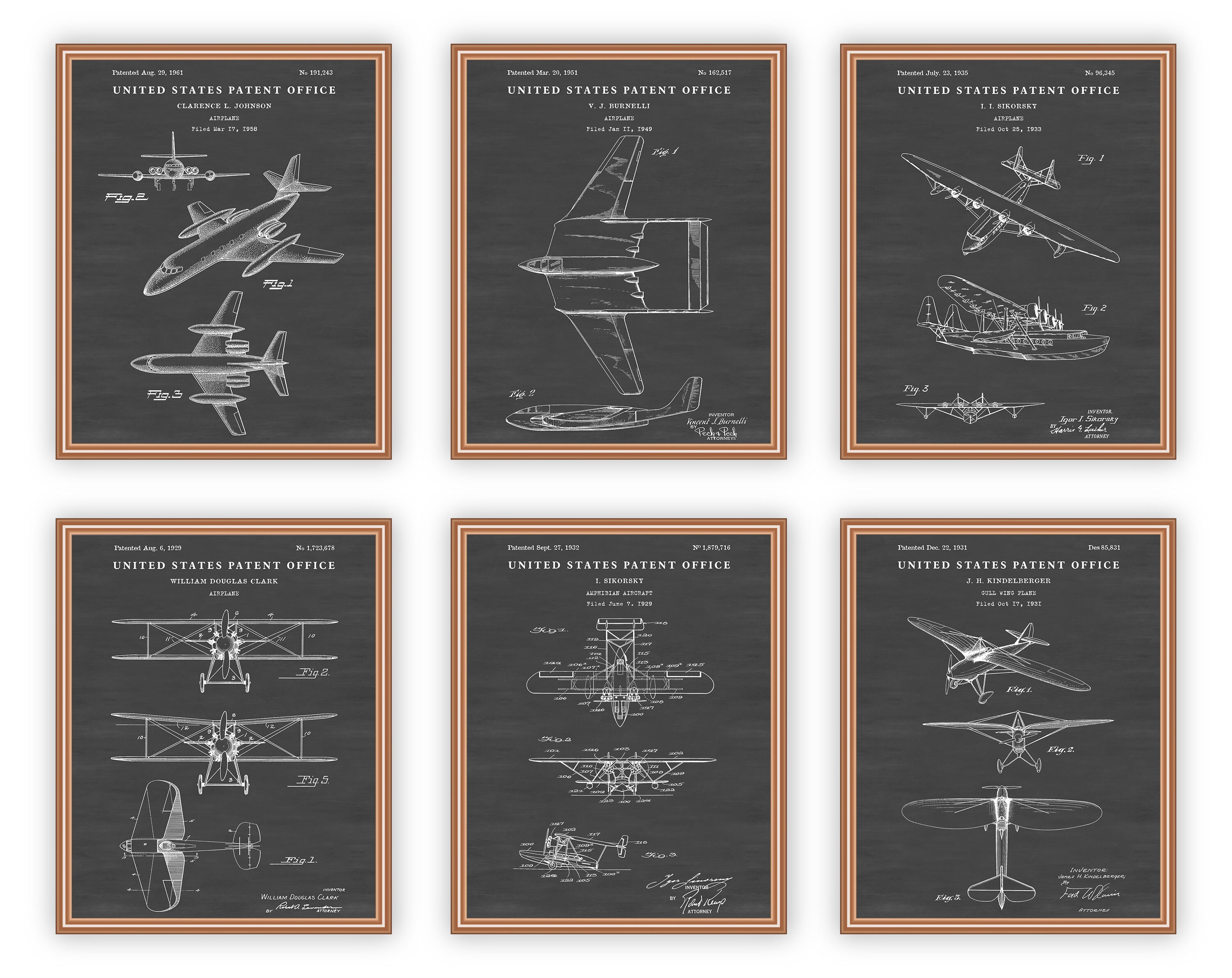 Aircraft Blueprint Wall Art, Aviation Decor, Vintage Airplane Patent ...