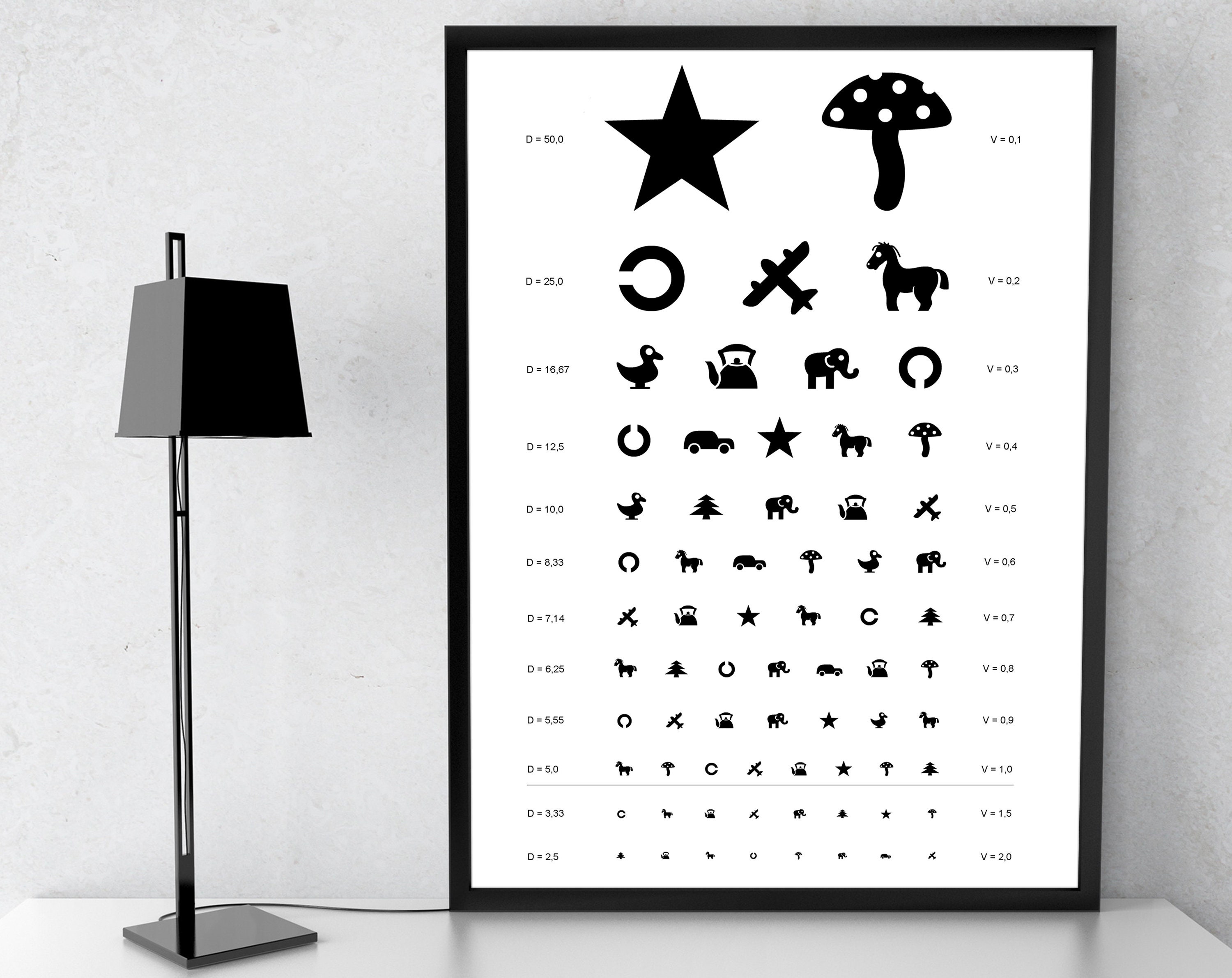 eye chart for kids room wall art print funny optometrist etsy