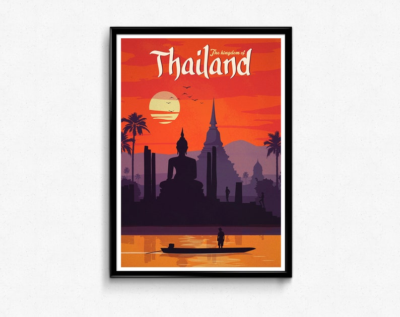 Asia Wall Art Vintage Travel Posters Asian Retro Decor Set Etsy