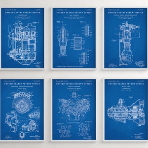 Automotive Wall Art, Car Engine, Transmission, Spark Plug Patent Poster ...