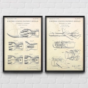 Guided Missile, Rocket Projectile Patent Wall Art, Blueprint Poster, Munitions Technician Gift, Military Vintage Decor, Set Of 2 Prints