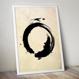 Enso Zen Circle, Buddhism Wall Art, Buddhist Gift, Buddha Print, Spiritual Poster, Yoga Room Minimalist Decor, Wrapped Canvas Ready to Hang