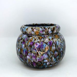 African Violet Pot - Medium Size - Self Watering Planter - Handmade Ceramic - Crystal Glazed - Textured Glaze - Ready to Ship