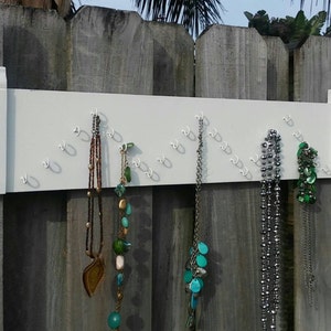 Wall Mounted Organizer - White -  Necklace Holder - FREE SHIPPING Great Gifts