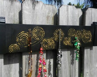 Wood Wall Necklace Display - Inca Swirls - Jewelry Organizer - FREE SHIPPING Great Gifts