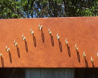 Wall Jewelry Display - Orange/ Brown Glaze - Jewelry Holder -  FREE SHIPPING Great Gifts