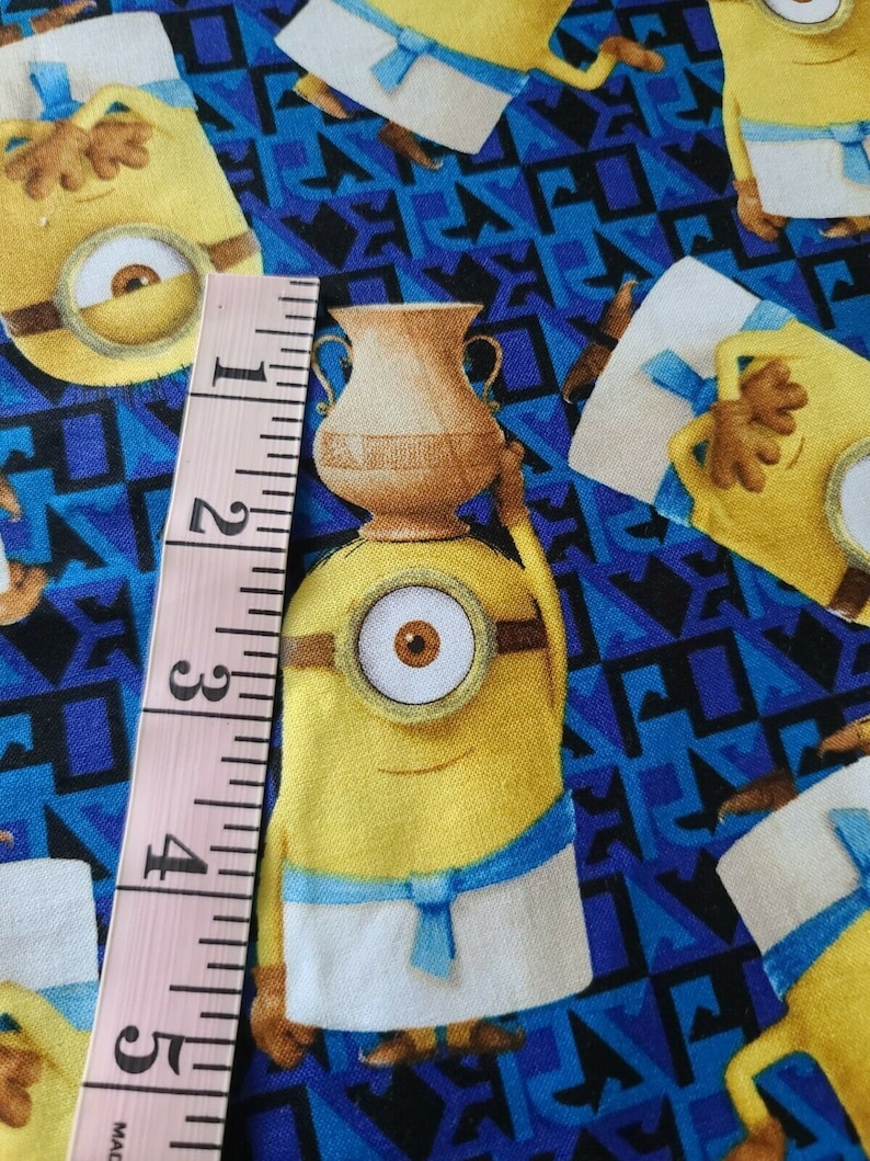 Minions Egyptian Minion Toss Universal Studios Cotton Fabric Remnant