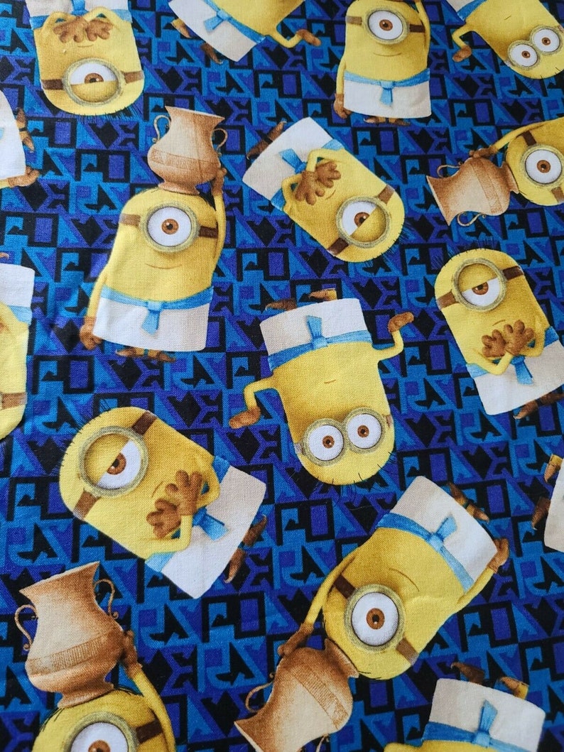 Minions Egyptian Minion Toss Universal Studios Cotton Fabric Remnant