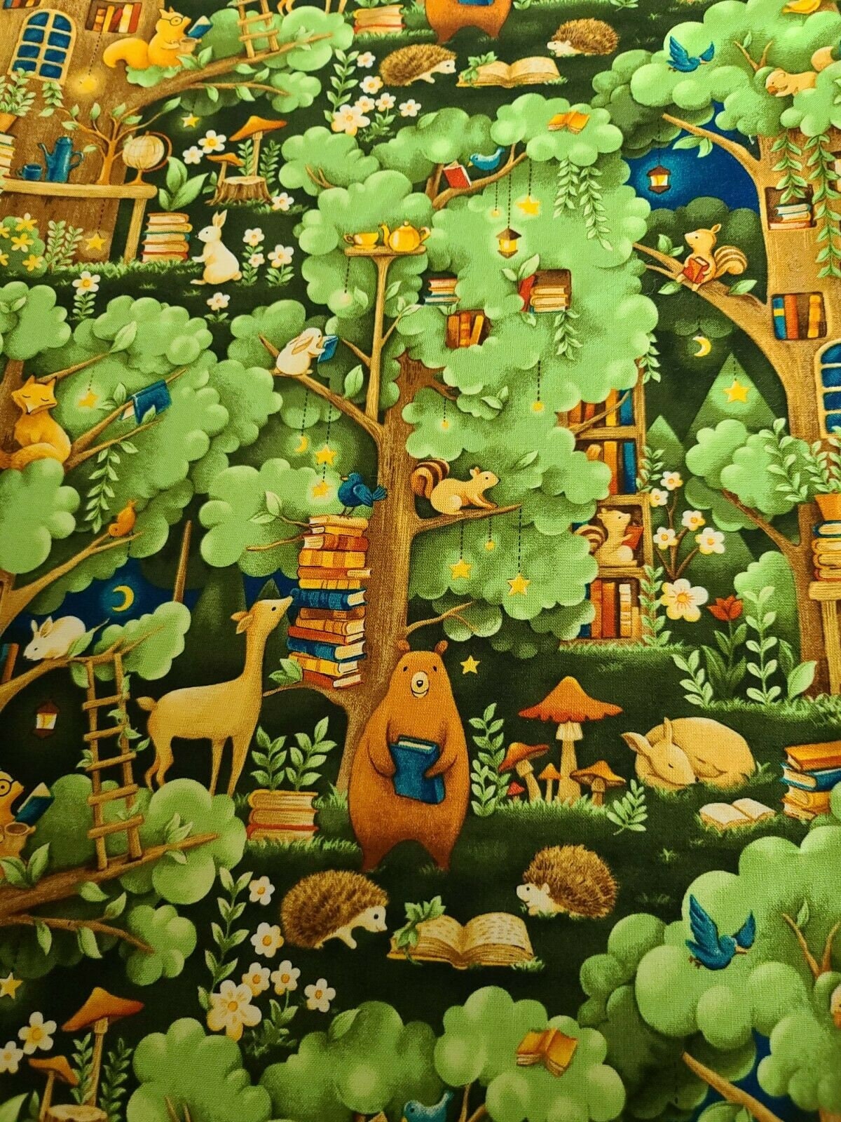 Forest Fables Paintbrush Studio Cotton Fabric Remnant 26 X 43 Etsy