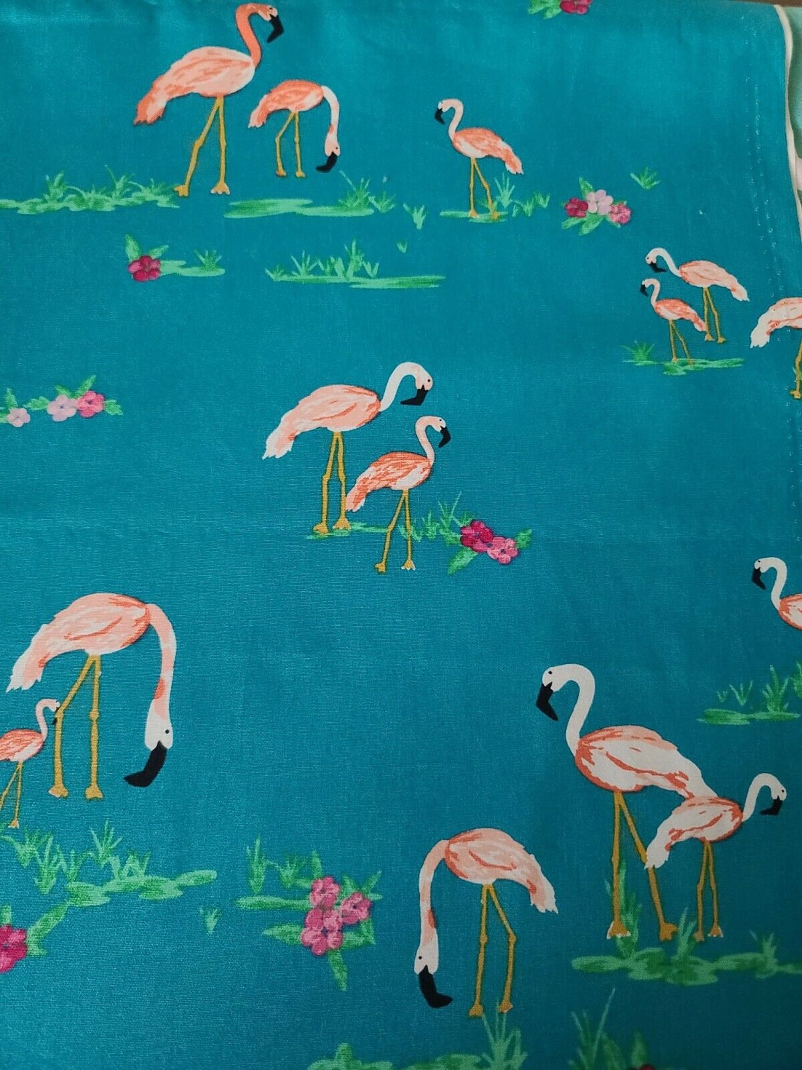 Art Gallery West Palm Flamingos Cotton Fabric Remnant 1yd X 44 Etsy