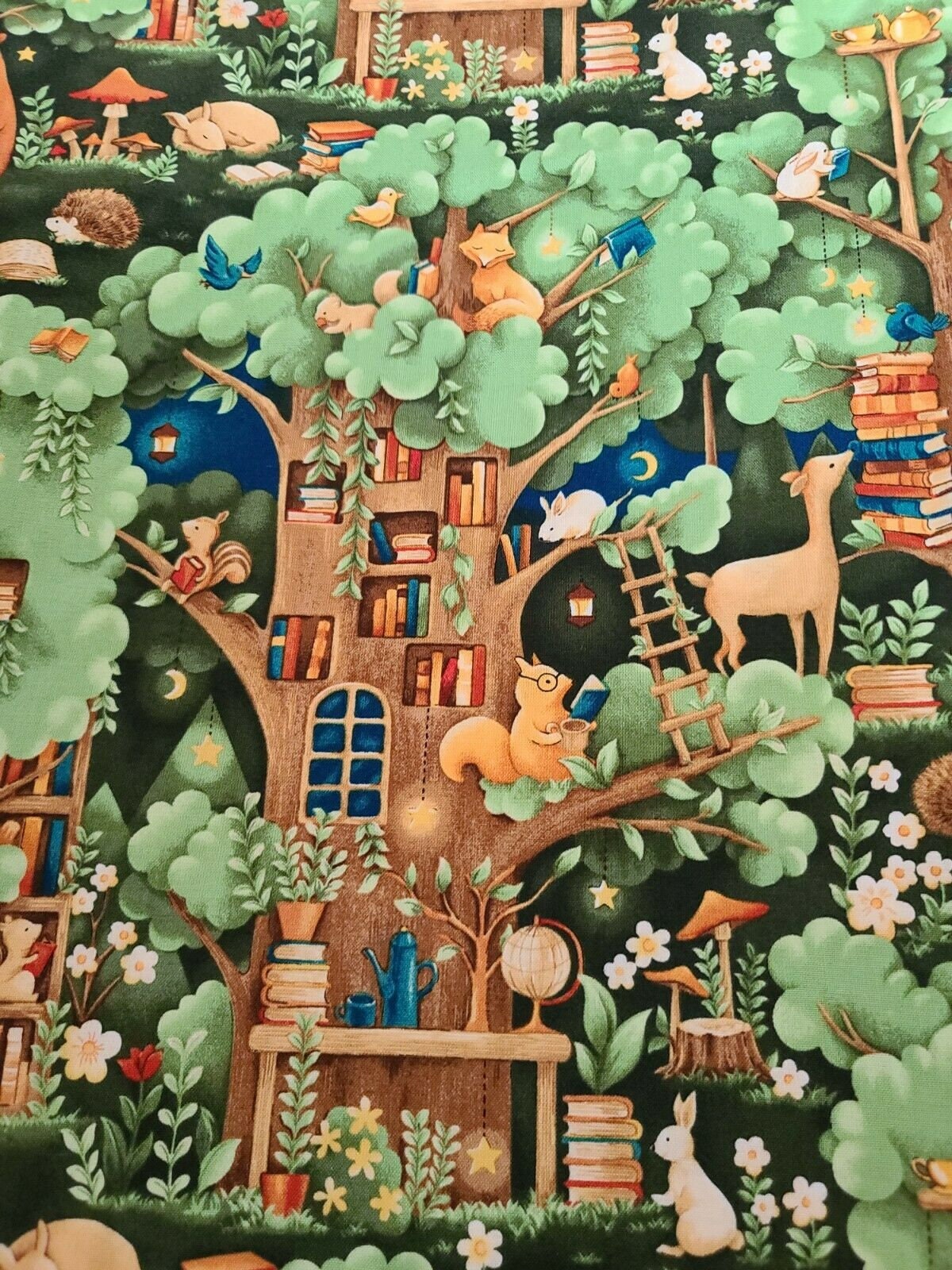 Forest Fables Paintbrush Studio Cotton Fabric Remnant 26 X 43 Etsy