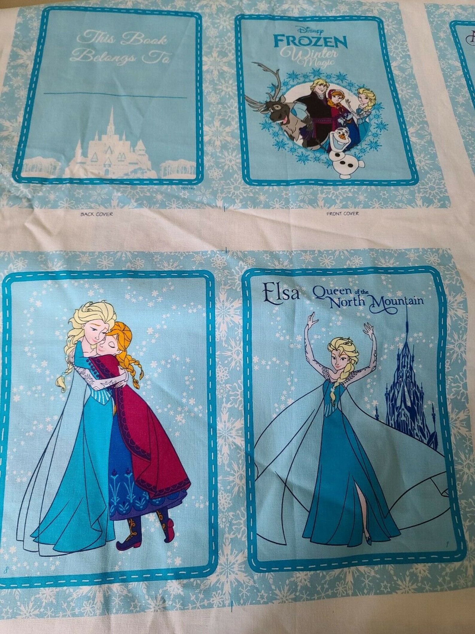 Frozen Disney Book Panel Cotton Fabric Remnant 1yd X 44 Etsy