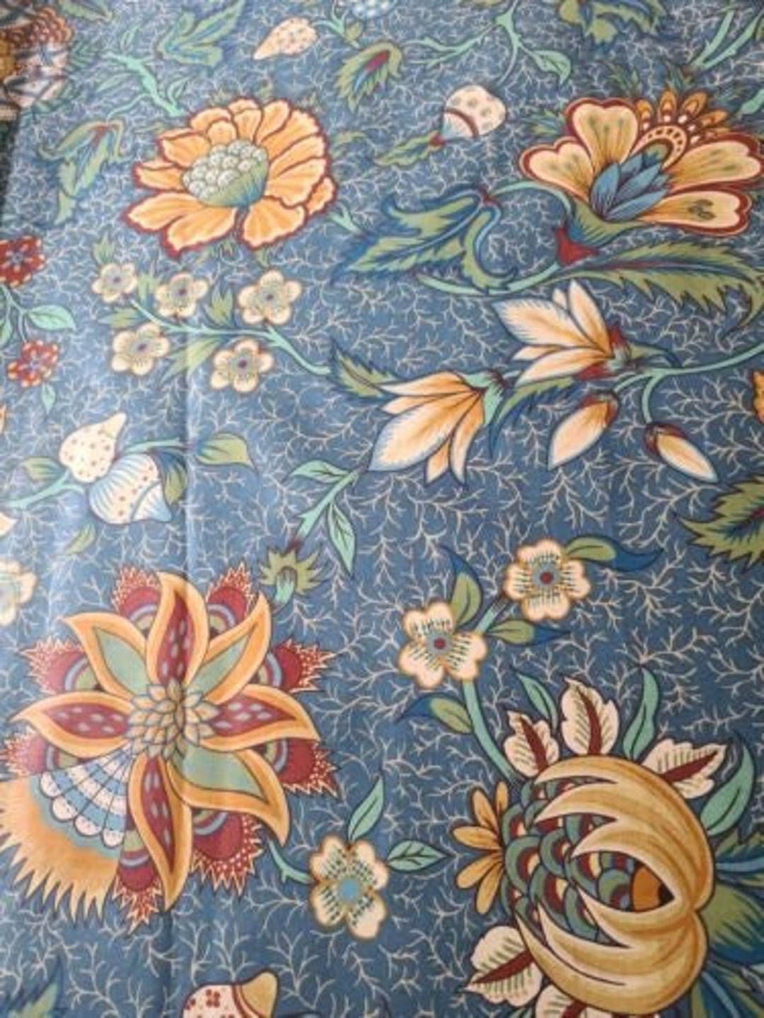 House N Home Fabrics & Draperies Blue Floral Curtain Valances Fabric by the Yard Etsy