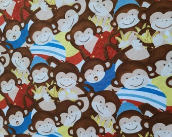 Henry Glass Monkey Business Cotton Fabric 1yd X 44