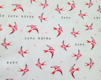 Riley Blake Sending Love Flying Birds Love Birds Cotton Fabric