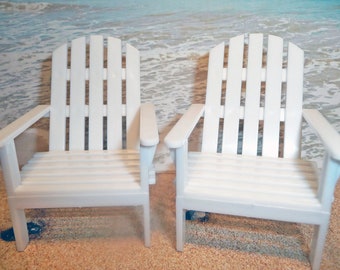 Set of 2 Miniature Plastic Beach Chair Cake Toppers Decoration Party Supplies Crafts Luau Adirondack