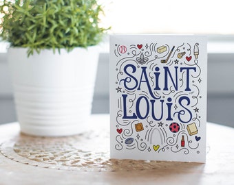 Saint Louis Icons Card; STL Card; Saint Louis Card; Hand Lettered Card; Hand Drawn Card; A6 Card