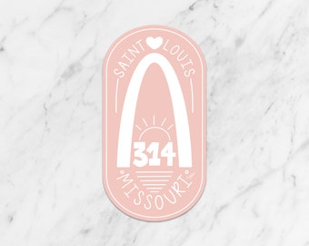 314 St. Louis Sticker, The Arch Sticker Hand Drawn Sticker; Saint Louis Sticker; Hand Lettered; Hand Drawn