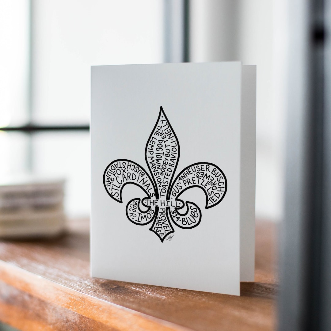 Fleur De Lis Card; Saint Louis Card; Fleur De Lis