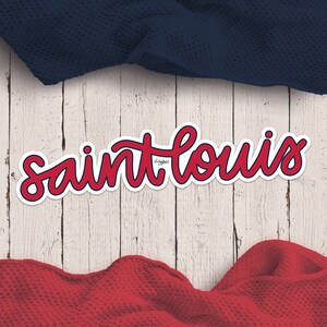 Saint Louis Sticker, 4.76 x 1.17 in; Baseball Sticker; Custom Hand Drawn Sticker; Custom Sticker; Custom Art; Hand Lettered; Hand Drawn