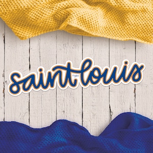 Saint Louis Sticker, 4.76 x 1.17 in; Retro Hockey; Custom Hand Drawn Sticker; Custom Sticker; Custom Art; Hand Lettered; Hand Drawn