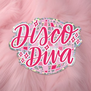 Disco Diva Sticker; Disco Cowgirl; Pink Cowgirl Western Sticker; Hand Lettered; Hand Drawn