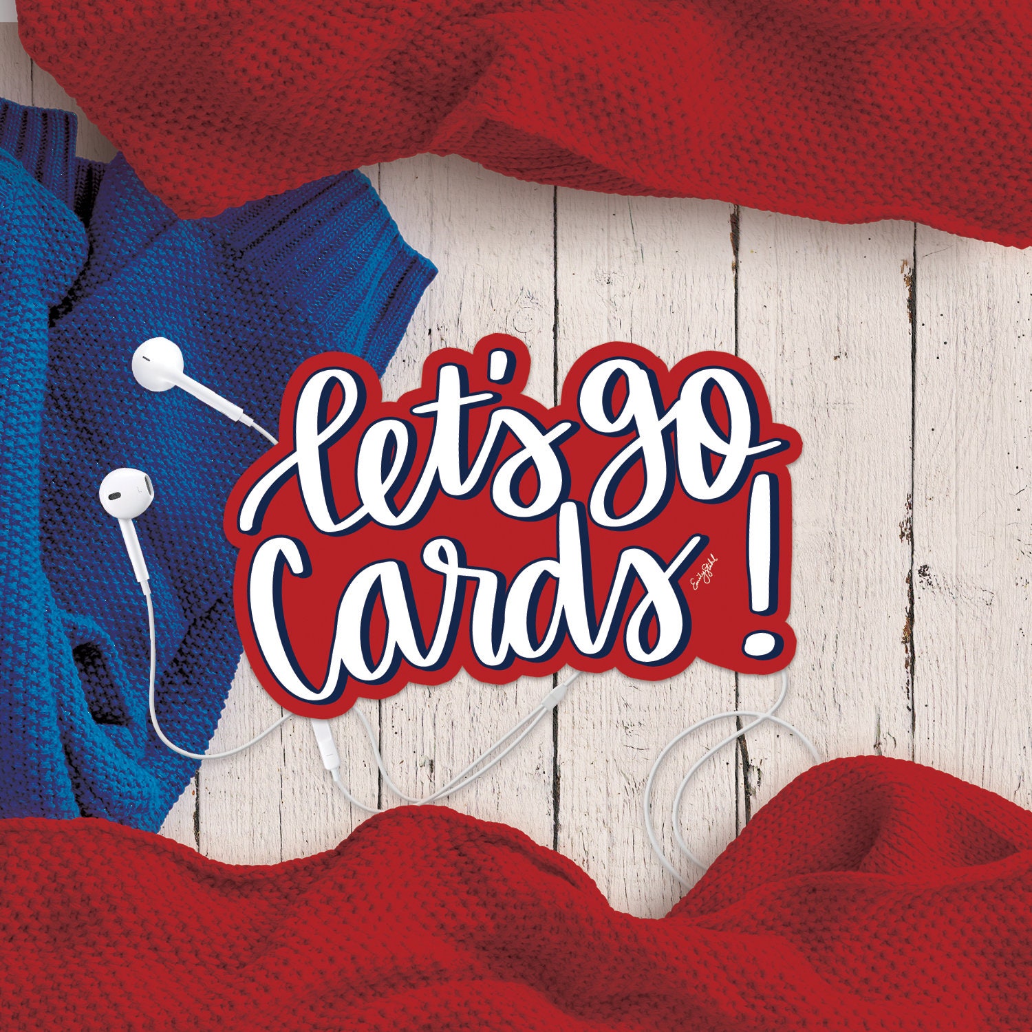 Let's Go Cards Sticker, 3.25 X 2.05 In; Custom Hand Drawn Sticker ...