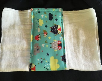 Owls with Umbrellas Burp Cloth