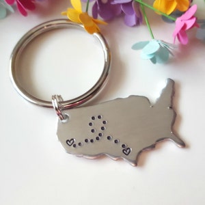 Long Distance Boyfriend Gift, State Keychain, Couples Gift, Personalized States Keychain, Choose your State, Couples Gift, Anniversary Gift