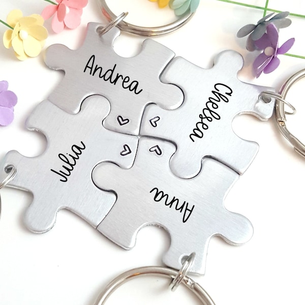 Personalized Keychains, Friendship Keychains, Family Keychains, Bridesmaids Gift, Best Friends Gift, Connecting Keychains, Gifts for Friends