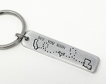 Long Distance Christmas Gifts, Couple Gift for Him, See You Soon Keyhchain, I miss you Keychain, Couple Keychains, Keychain for Boyfriend