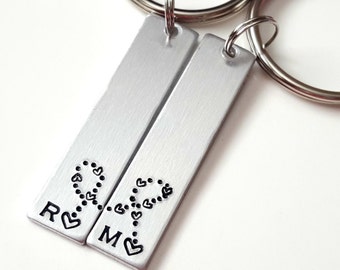 Long Distance Relationship, Anniversary Gifts for Boyfriend, Boyfriend Gift, 1 Year Anniversary Gift for Him, Couples Keychain Set, Matching