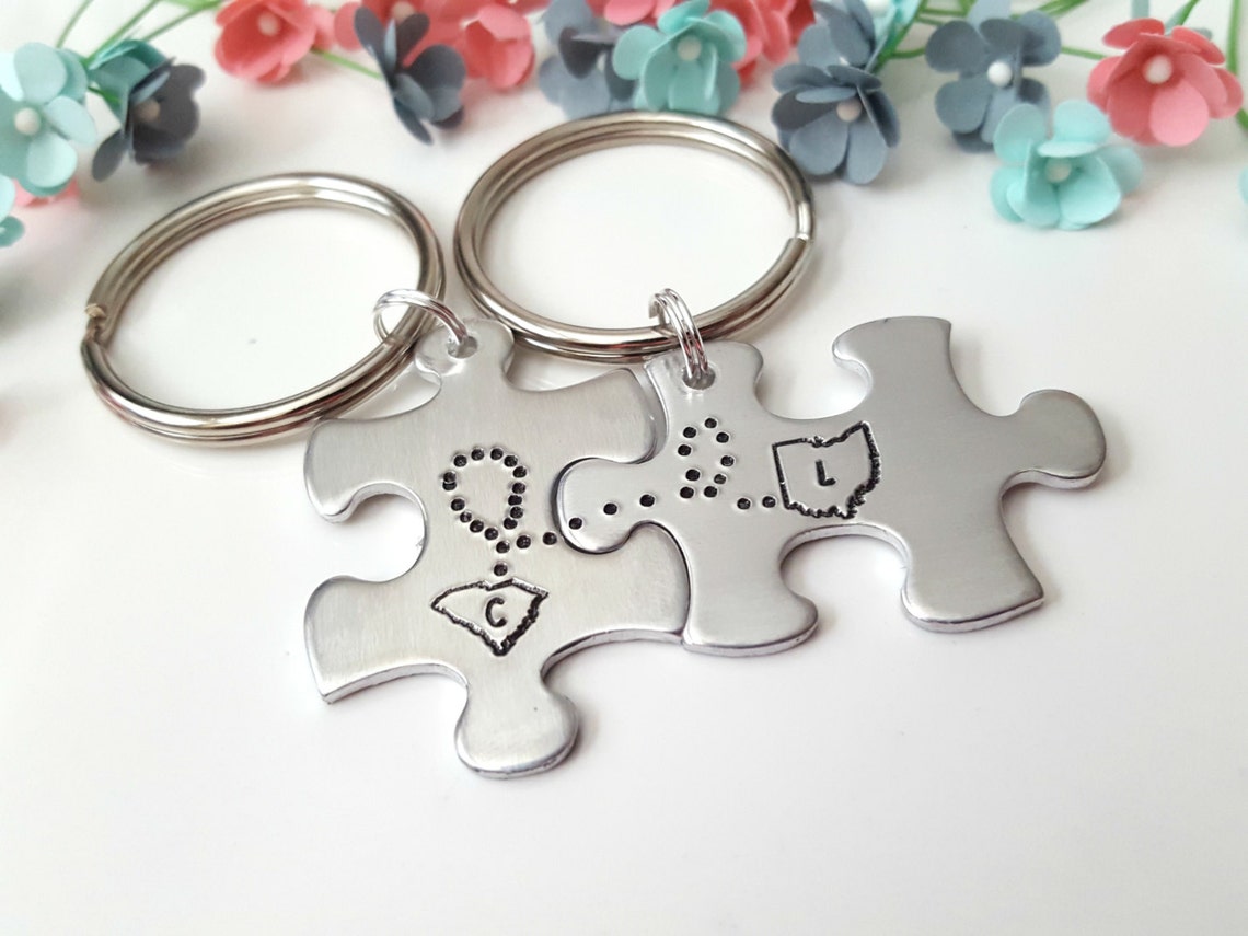 SALE Puzzle Keychain Puzzle Piece Gift Best Friend Gift Etsy