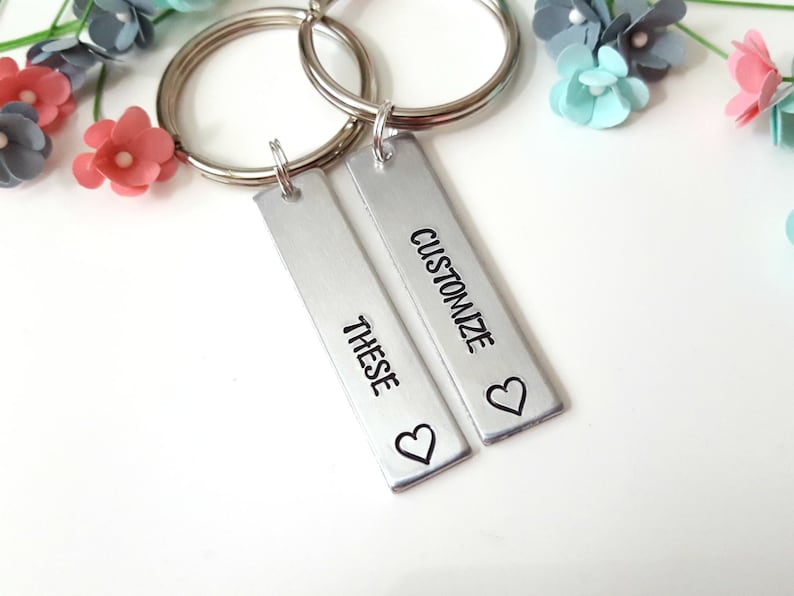 Boyfriend Gift Personalized Keychains Couple Keychains | Etsy