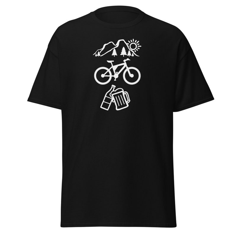 Tshirt Mountain Bike, MTB, mountain, Bike, and Beer, Iconic, Tee