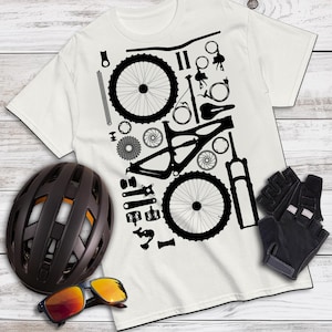 Mountain Bike T-shirt, MTB, Tee, Dream Build,  Components, Parts, Layout, Biking, Gift, Performance Polyester