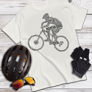 Mountainbike-T-Shirt: Leistung Polyester Mountainbike Wort Wolke