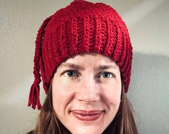 Red Handmade Melt the ICE cap - Norwegian Red Protest Hat - crochet