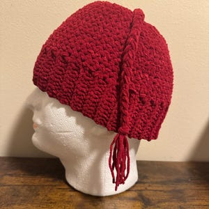 Red Handmade Melt the ICE cap - Norwegian Red Protest Hat - crochet image 4