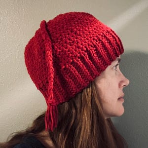 Red Handmade Melt the ICE cap - Norwegian Red Protest Hat - crochet image 2