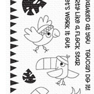 Destash - MFT Clear stamps, Parrot Set, Toucan Do It, Retired stamp set, Card making- RARE