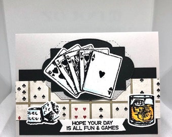 Poker Birthday Card Etsy
